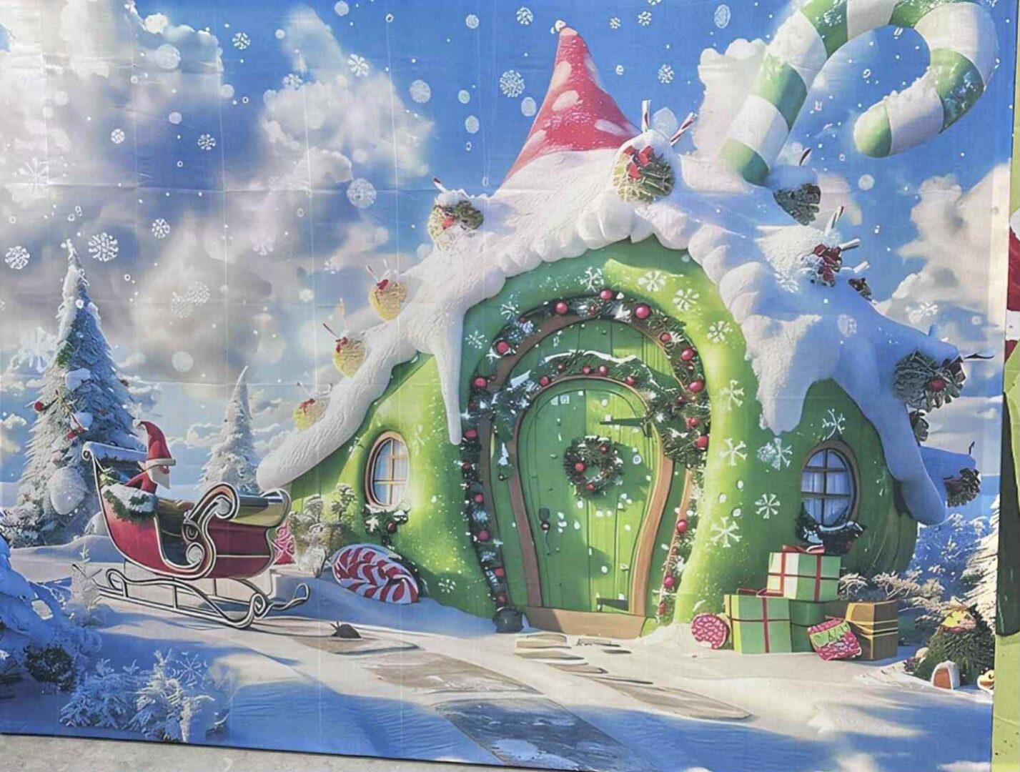 Toile lutin + maison noël